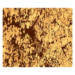 Abstract Brachiate Structure Yellow And Black Dendritic Pattern Double Sided Flano Blanket (small) 