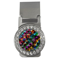 Rainbow Ribbon Swirls Digitally Created Colourful Money Clips (cz) 