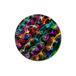 Rainbow Ribbon Swirls Digitally Created Colourful Magnet 3  (Round) Front