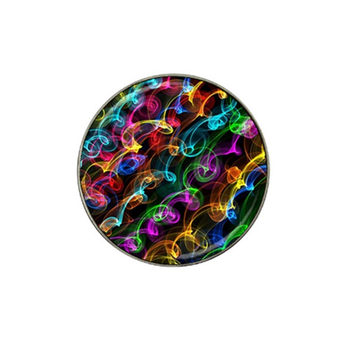 Rainbow Ribbon Swirls Digitally Created Colourful Hat Clip Ball Marker (4 pack)