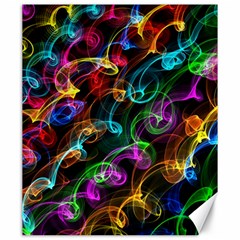 Rainbow Ribbon Swirls Digitally Created Colourful Canvas 20  X 24   by Nexatart