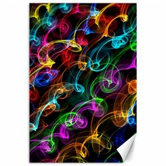 Rainbow Ribbon Swirls Digitally Created Colourful Canvas 24  X 36  by Nexatart