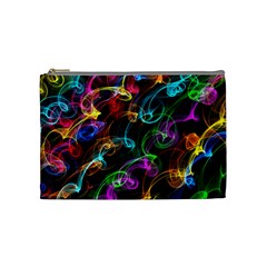 Rainbow Ribbon Swirls Digitally Created Colourful Cosmetic Bag (medium)  by Nexatart