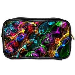 Rainbow Ribbon Swirls Digitally Created Colourful Toiletries Bags 2-side by Nexatart