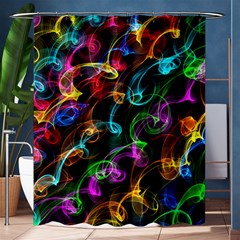 Rainbow Ribbon Swirls Digitally Created Colourful Shower Curtain 60  X 72  (medium)  by Nexatart