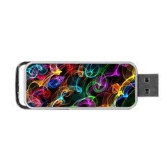 Rainbow Ribbon Swirls Digitally Created Colourful Portable Usb Flash (one Side) by Nexatart