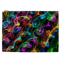 Rainbow Ribbon Swirls Digitally Created Colourful Cosmetic Bag (xxl)  by Nexatart