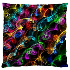 Rainbow Ribbon Swirls Digitally Created Colourful Standard Flano Cushion Case (one Side) by Nexatart