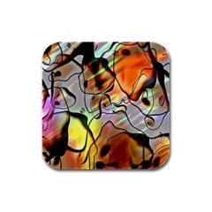 Abstract Pattern Texture Rubber Square Coaster (4 Pack)  by Nexatart