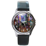 Downtown Chicago City Round Metal Watch Front