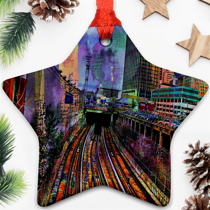 Downtown Chicago City Ornament (Star)