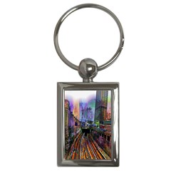 Downtown Chicago City Key Chains (Rectangle) 