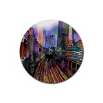 Downtown Chicago City Rubber Coaster (Round)  Front