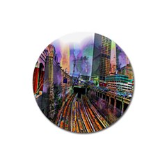 Downtown Chicago City Magnet 3  (Round)