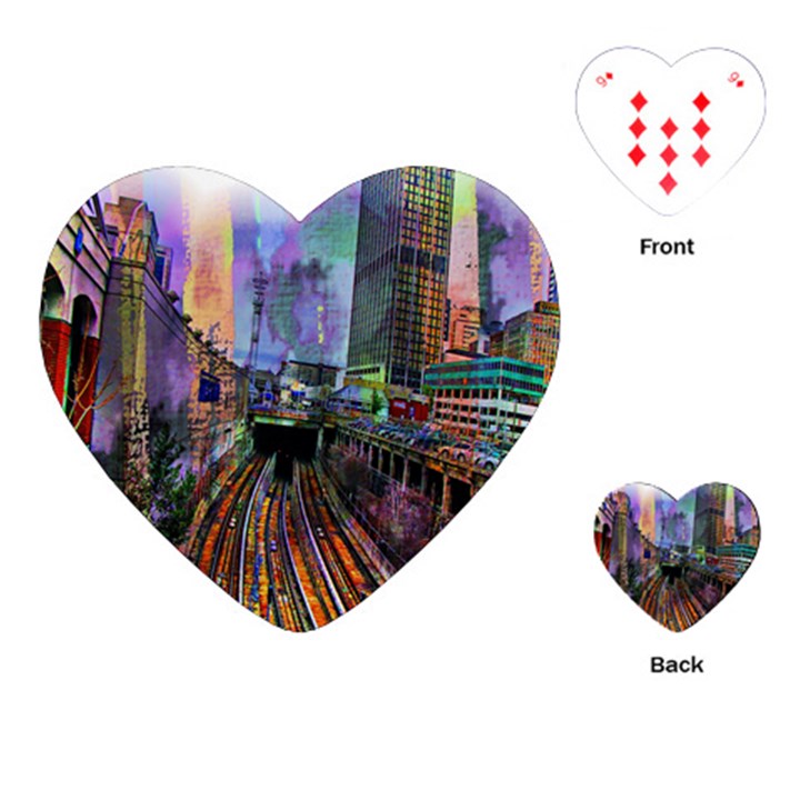 Downtown Chicago City Playing Cards (Heart) 