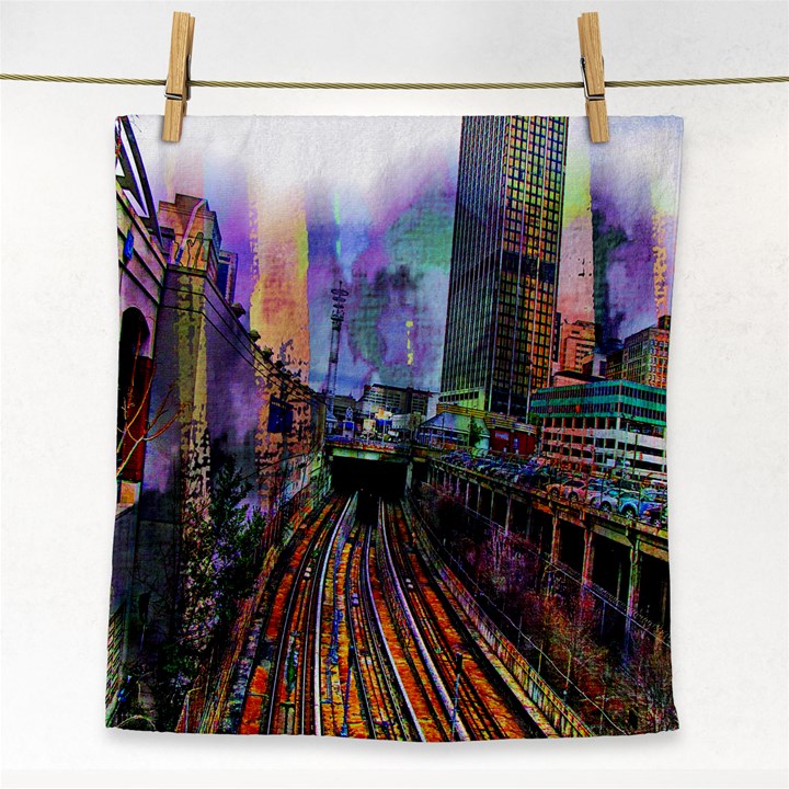 Downtown Chicago City Face Towel