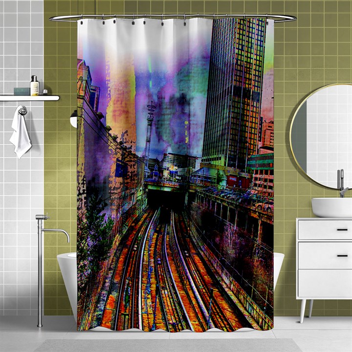 Downtown Chicago City Shower Curtain 48  x 72  (Small) 