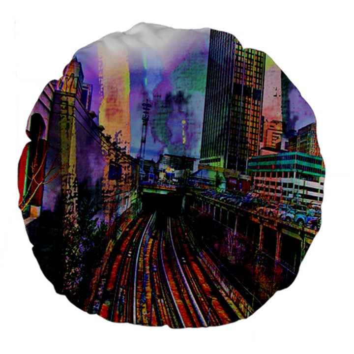 Downtown Chicago City Large 18  Premium Round Cushions