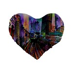 Downtown Chicago City Standard 16  Premium Heart Shape Cushions Front