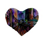 Downtown Chicago City Standard 16  Premium Heart Shape Cushions Back