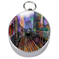 Downtown Chicago City Silver Compasses by Nexatart