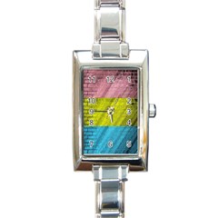 Brickwall Rectangle Italian Charm Watch by Nexatart