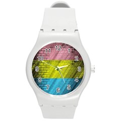 Brickwall Round Plastic Sport Watch (m)