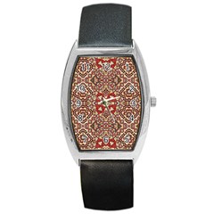 Seamless Pattern Based On Turkish Carpet Pattern Barrel Style Metal Watch by Nexatart