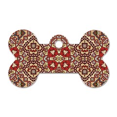 Seamless Pattern Based On Turkish Carpet Pattern Dog Tag Bone (two Sides) by Nexatart