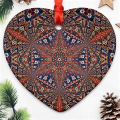 Armenian Carpet In Kaleidoscope Ornament (heart) by Nexatart