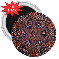 Armenian Carpet In Kaleidoscope 3  Magnets (10 Pack)  by Nexatart