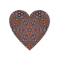 Armenian Carpet In Kaleidoscope Heart Magnet by Nexatart