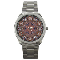 Armenian Carpet In Kaleidoscope Sport Metal Watch by Nexatart