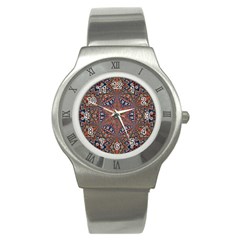 Armenian Carpet In Kaleidoscope Stainless Steel Watch by Nexatart