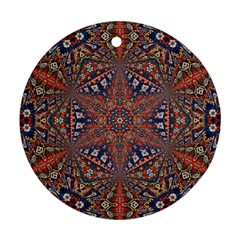 Armenian Carpet In Kaleidoscope Round Ornament (two Sides) by Nexatart