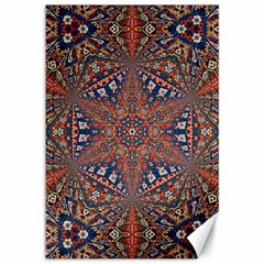 Armenian Carpet In Kaleidoscope Canvas 12  X 18   by Nexatart