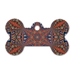 Armenian Carpet In Kaleidoscope Dog Tag Bone (two Sides) by Nexatart