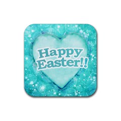 Happy Easter Theme Graphic Rubber Coaster (square)  by dflcprints