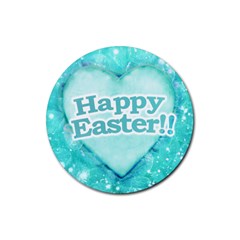 Happy Easter Theme Graphic Rubber Coaster (round)  by dflcprints