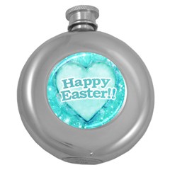 Happy Easter Theme Graphic Round Hip Flask (5 Oz) by dflcprints