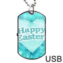 Happy Easter Theme Graphic Dog Tag Usb Flash (two Sides) by dflcprints