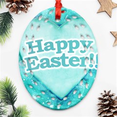 Happy Easter Theme Graphic Ornament (oval Filigree) by dflcprints