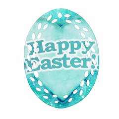 Happy Easter Theme Graphic Oval Filigree Ornament (two Sides) by dflcprints