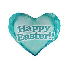 Happy Easter Theme Graphic Standard 16  Premium Heart Shape Cushions by dflcprints