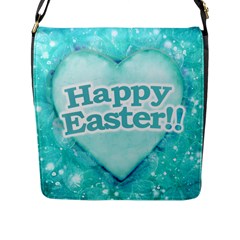 Happy Easter Theme Graphic Flap Messenger Bag (l)  by dflcprints