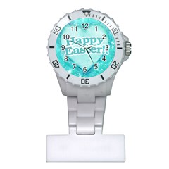 Happy Easter Theme Graphic Plastic Nurses Watch by dflcprints