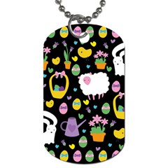 Cute Easter Pattern Dog Tag (one Side) by Valentinaart