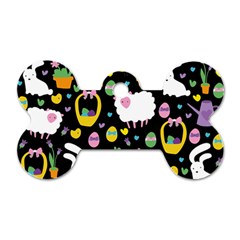 Cute Easter Pattern Dog Tag Bone (one Side) by Valentinaart