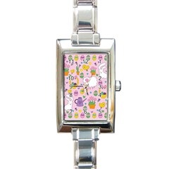 Cute Easter pattern Rectangle Italian Charm Watch