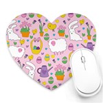 Cute Easter pattern Heart Mousepads Front